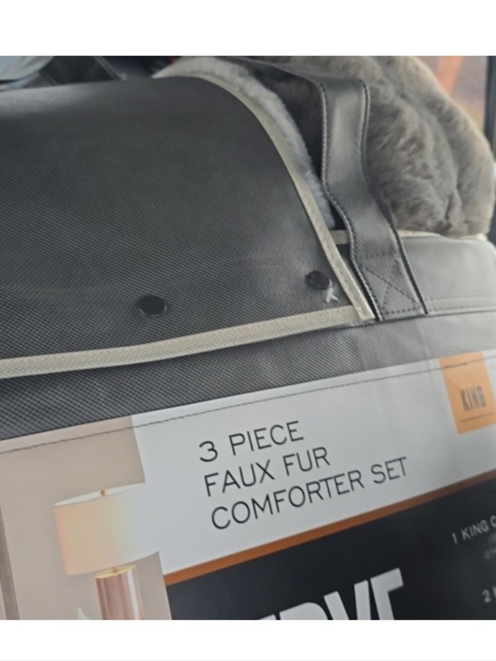 Frye Faux Rabbit Fur Comforter Set 3pc 930 GSM QUEEN, New homer - Picture 4 of 7